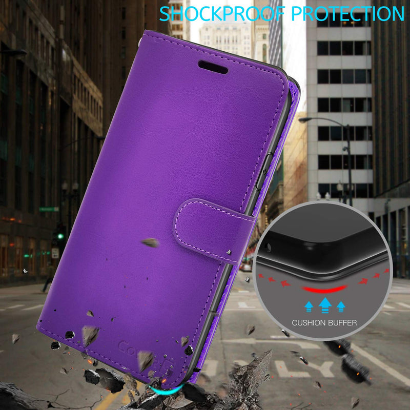 CoverON Wallet Pouch Designed for Samsung Galaxy S22 Plus Case, RFID Blocking Flip Folio Stand PU Leather Phone Cover - Purple