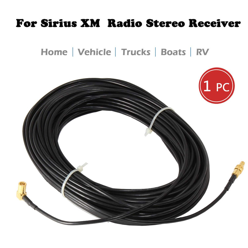 Anina 52' Sirius XM Radio Antenna Coaxial Extension Cable for Satellite Radio Receivers SMB Straight Male to SMB Right Angle Female 52' Right Angle Female