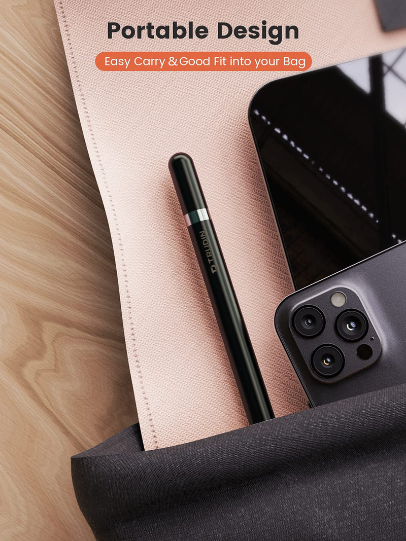 【High Sensitivity & Fine Point】 Stylus Pen for iPad【Drawing & Writing Friendly】【Universal Capacitive】 for Apple/iPhone/iPad/iPad Pro/Mini/Air/Android/Microsoft/Surface and Other Touch Screens Black