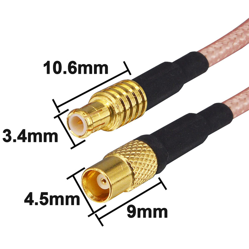 Pack of 2 MCX Male Antenna Connector to MCX Female Adapter Extension Cable Pigtail RG316 1M