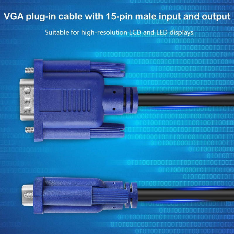 Pasow VGA to VGA Monitor Cable HD15 Male to Male for TV Computer Projector (3 Feet) 3 Feet