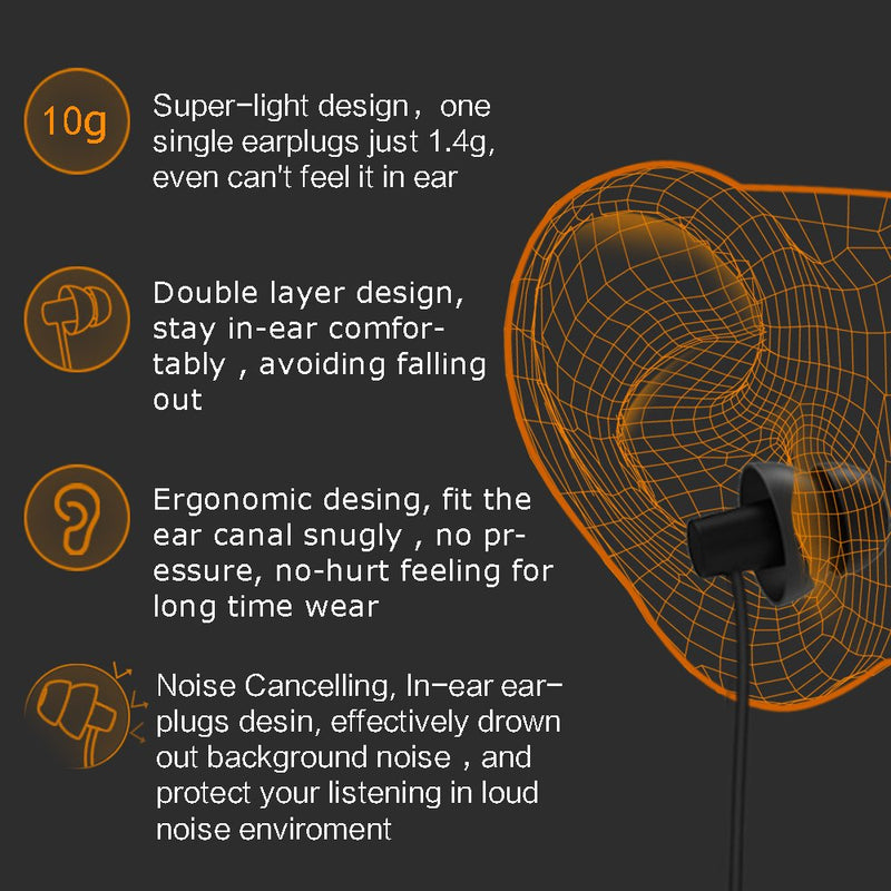 MAXROCK Sleep Earplugs - Noise Isolating Ear Plugs Sleep Earbuds Headphones with Unique Total Soft Silicone Perfect for Insomnia, Side Sleeper, Snoring, Air Travel, Meditation & Relaxation(Black) Black