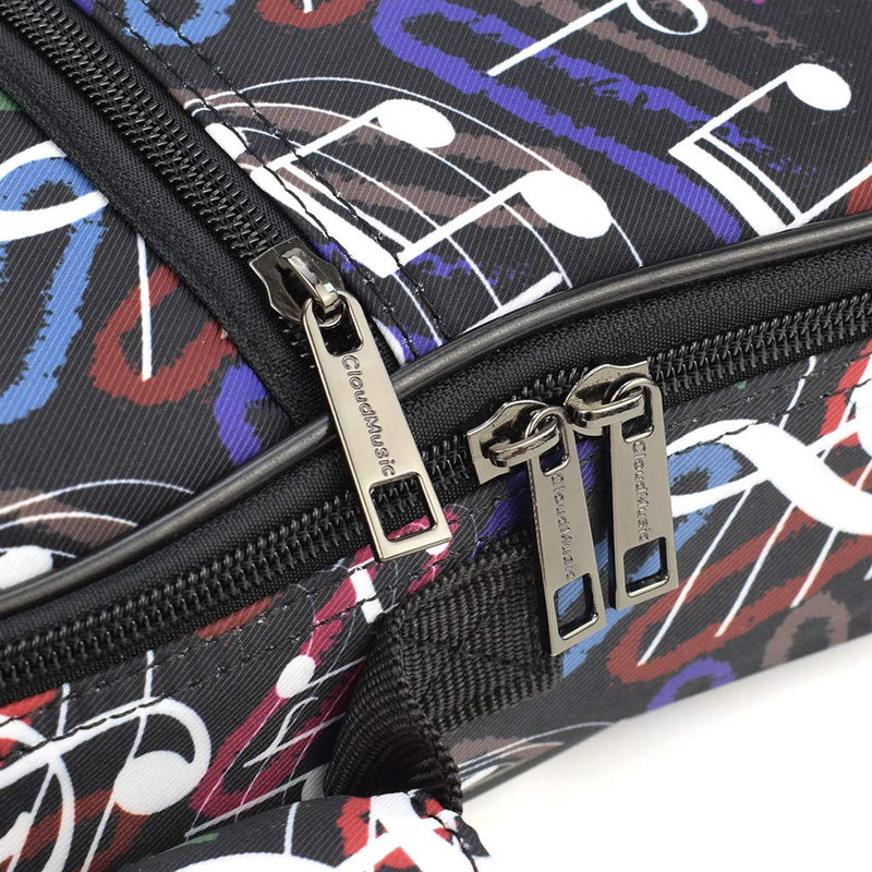 CLOUDMUSIC Ukulele Case Backpack Straps Gig Bag For Soprano Concert 21 23 24 Inch(Musical Notes, Concert) Musical Notes