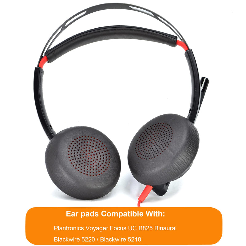 [AUSTRALIA] - Voyager Focus UC Ear Pads - Replacement Ear Cushion Cover Compatible with Poly Voyager Focus UC, Plantronics Voyager Focus UC B825 Binaural, BLACKWIRE 5220 5210 7225, Voyager Focus 2 UC USB-A Headset 