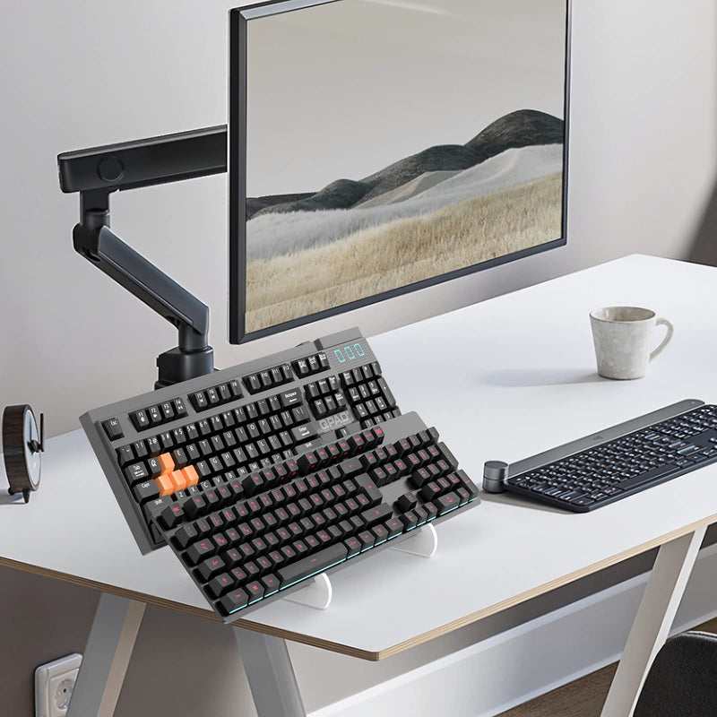 YIMAGUJRX RUNJRX Keyboard Stands 2-Tier, Mechanical Keyboard Acrylic Display Stand, White Acrylic Keyboard Stand, Holder Stand for Gaming Keyboards(1Pcs)