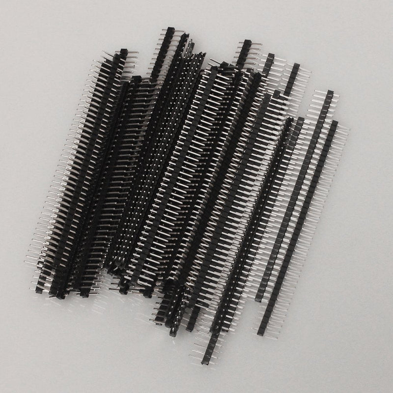 60 Pieces Breakaway Pin Header, 40 Pin 2.54mm Straight Single Row Male Pin Header Connector for Arduino Prototype Shield