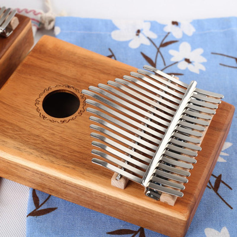 Kalimba 17 Key Thumb Piano, Portable Thumb Piano Mbira Sanza Mahogany Body Ore Metal Tines with Carrying Bag and Study Guide, Suitable for Music Lovers Beginners (Acacia) Acacia