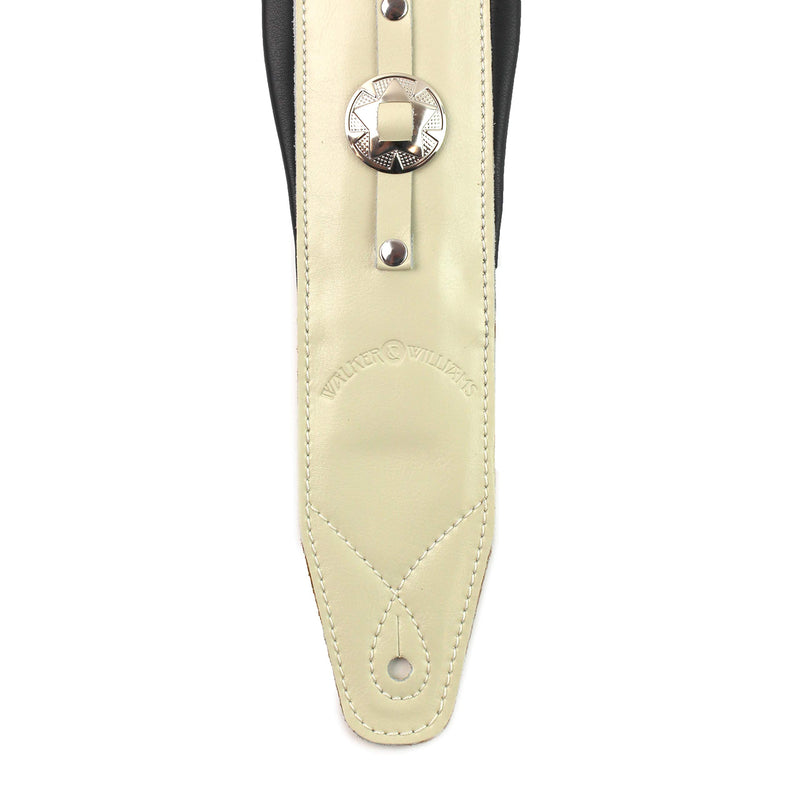 Walker & Williams C-44-WHT Double Padded Premium White Leather Strap w/Conchos