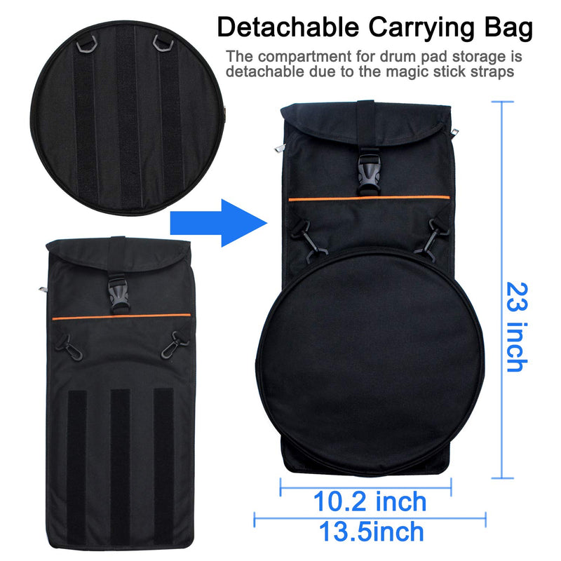 WeiMeet Drum Pad Storage Bags Dumb Drum Bags Backpacks Carrying Cases Shoulder Bags for 12 Inches and 8 Inches Drum Pads Drum Set Accessories