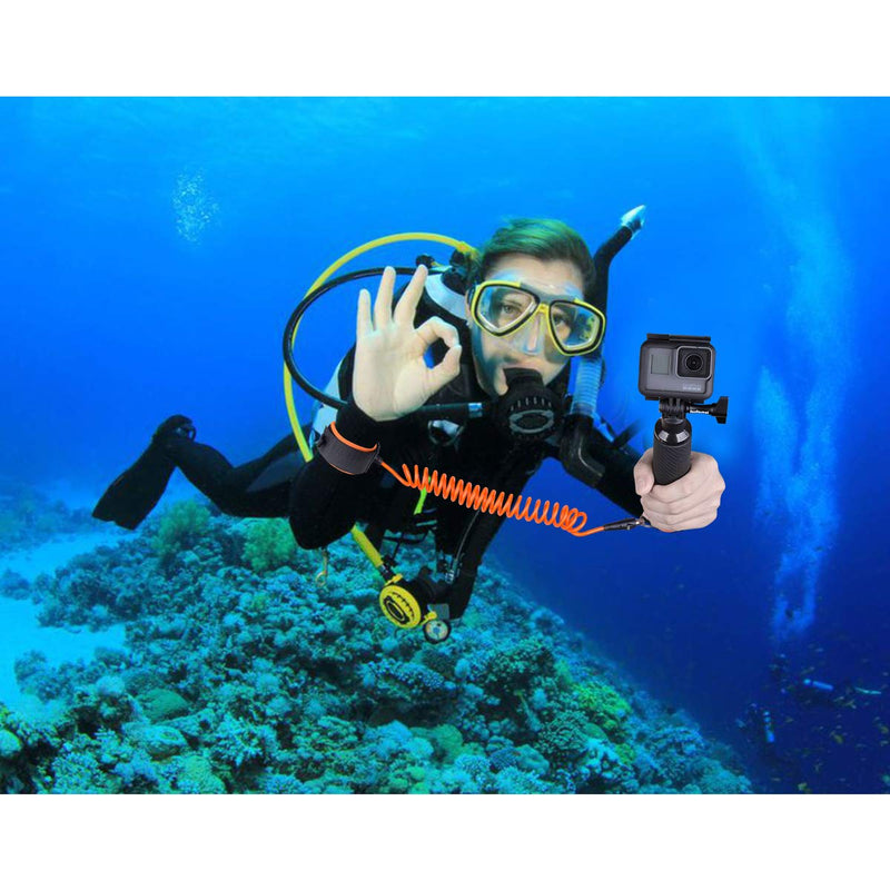 Waterproof Action Camera Floating Hand Grip + Steel-cored Anti-Loose Dive Wrist Strap Safety Tether for GoPro Accessories Sony Olympus Underwater Sports Motion Camcorder DivingSurfing Snorkeling