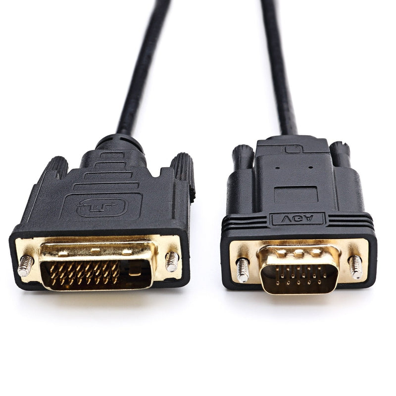 CABLEDECONN Active DVI to VGA, 6FT DVI 24+1 DVI-D M to VGA Male with Chip Active Adapter Converter Cable for PC DVD Monitor HDTV