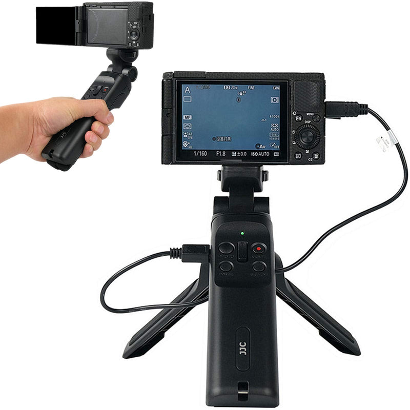 JJC Video Remote Control Vlog Selfie Shooting Grip Mini Tripod for Sony ZV1 ZV-1 A6000 A6100 A6300 A6400 A6500 A6600 RX100 VII VI V A7RIV A7SIII A7RIII A7 IV III II A7SII A7RII A7S A7R A7 A9II Camera