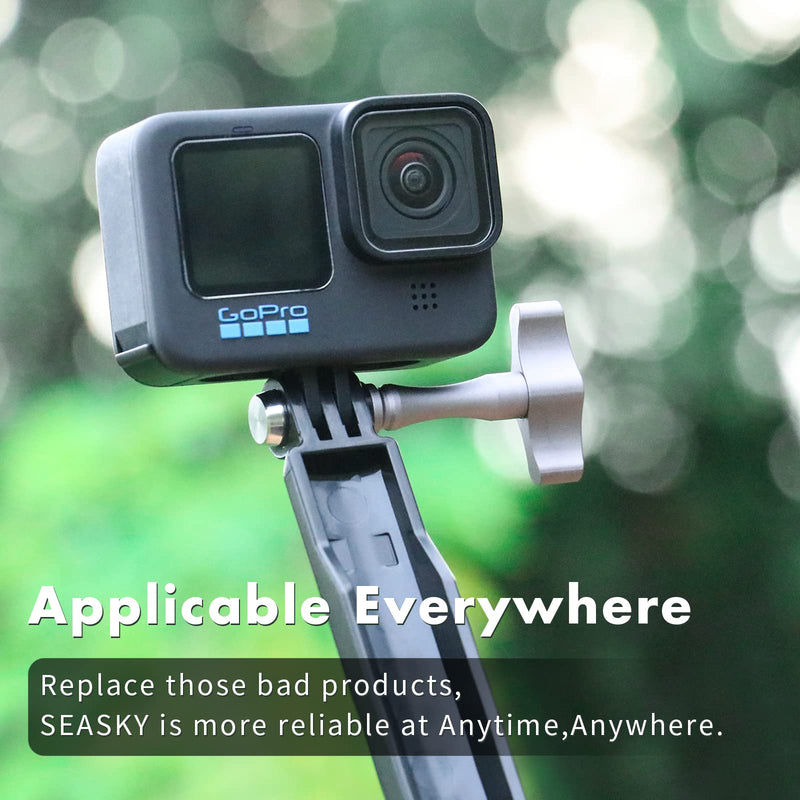 [2 Pack] SEASKY Tool-Free All Aluminum Alloy Thumb Fixing Screws for Gopro Hero 10/9/8/7/6 & DJI OSMO Action 2 Sports Camera Mount Clamps