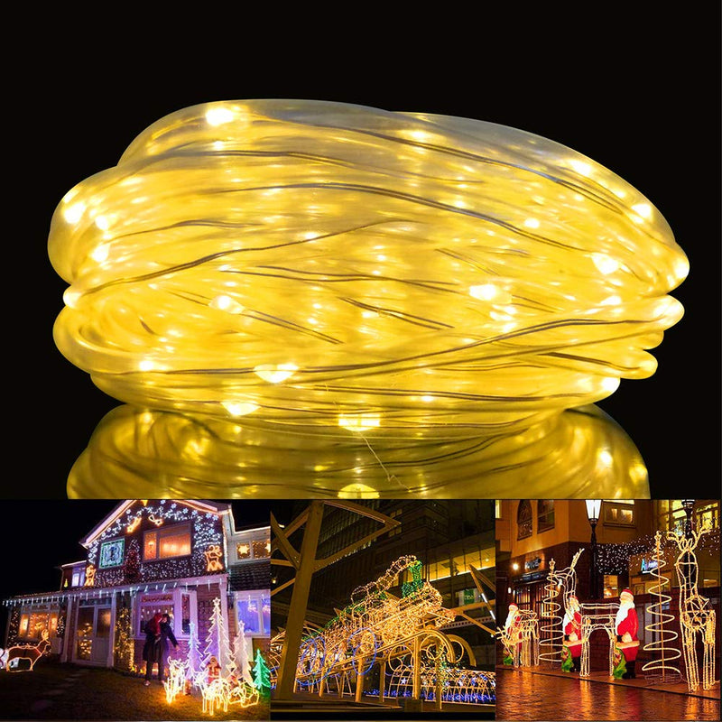 [AUSTRALIA] - LIIDA LED Tube String Lights, 33FT Pipe Wire Lights 100 LED Dimmable String Lights, Waterproof, 8 Modes/Timer, Fairy Lights for Garden Patio Party Christmas Wedding Decoration (Warm White) Warm White 