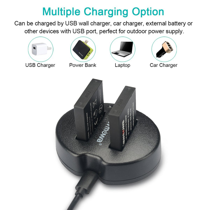 EN-EL12 Newmowa Replacement Battery (2-Pack) and Dual USB Charger for Nikon EN-EL12 and Nikon Coolpix AW100 AW100s AW110 AW110s AW120 P330 P340 S310 S70 S610 S620 S630 S640 S800c S1100pj S1200pj