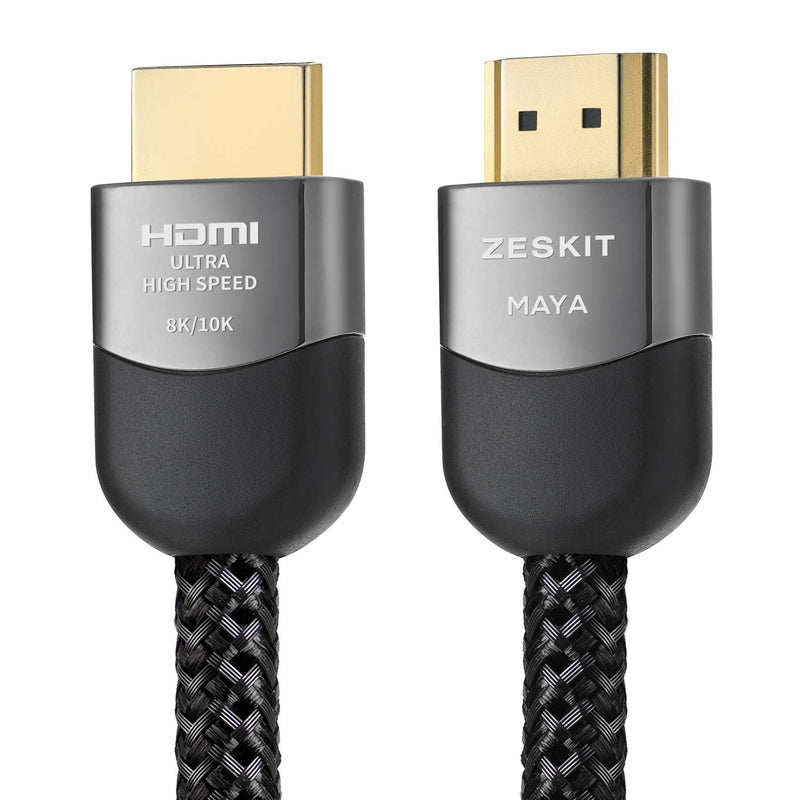 Zeskit Maya 8K 48Gbps Certified Ultra High Speed HDMI Cable 1.5ft, 4K120 8K60 144Hz eARC HDR HDCP 2.2 2.3 Compatible with Dolby Vision Apple TV 4K Roku Sony LG Samsung Xbox Series X RTX 3080 PS4 PS5 0.5m/1.5ft