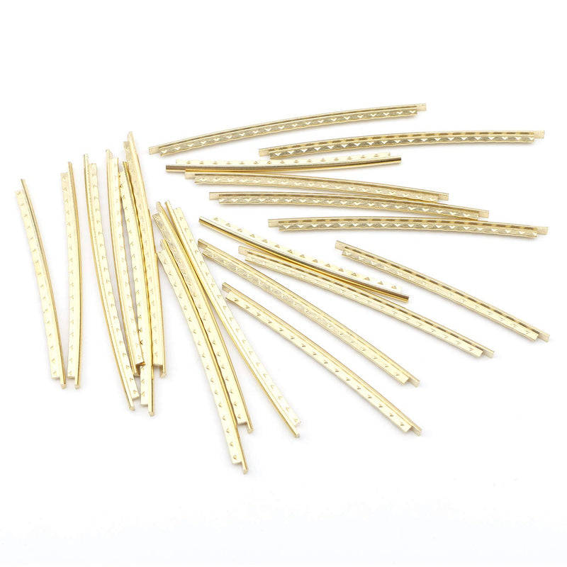 Unxuey Guitar Fret Wires 20pcs 2.0mm Width Copper Bass Fingerboard Gold Tone for Classical Acoustic Guitars Gold