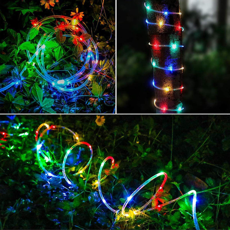 Fitybow LED Rope Lights Battery Operated String Lights 40Ft 8 Modes Outdoor Decoration Lighting Fairy Lights Dimmable/Timer with Remote for Camping Party Halloween Christmas Décor (Multi-Color) 2Pack Multi-color-2