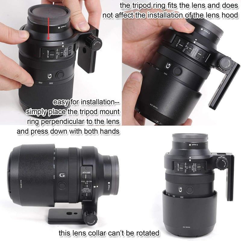 [AUSTRALIA] - iShoot Metal Lens Collar, CNC Tripod Mount Ring Support for Sony FE 70-300mm F4.5-5.6G OSS Lens, Bottom is ARCA Fit Quick Release Plate Compatible with Tripod Ball Head of ARCA-Swiss Type 