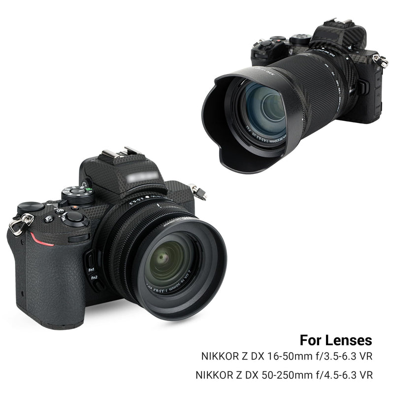 (1+1) Screw on + Bayonet Lens Hood Shade for Nikon Z30 Z50 Z fc Dual Lens Kit (Nikkor Z DX 16-50mm & 50-250mm) Replaces HN-40 and HB-90A Lens Hood