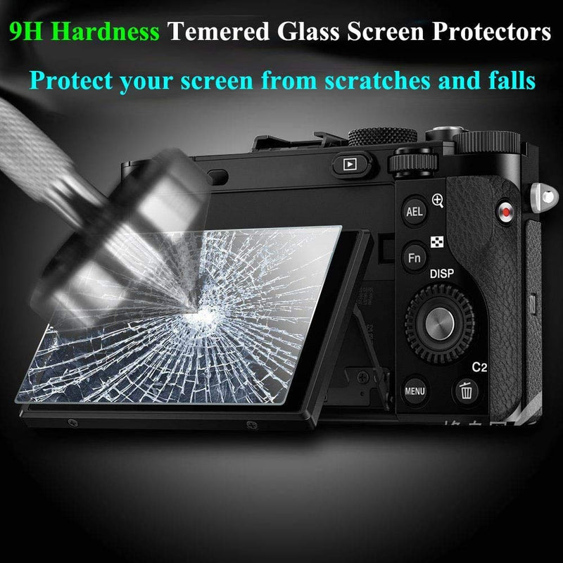 A1 screen protector, compatible with Sony Alpha 1 / A1 cameras, with 2PCS cute hot shoe cover, 0.3mm 9H hardness tempered glass screen protector, suitable for Sony Alpha 1 / A1 [3 + 2 pack]