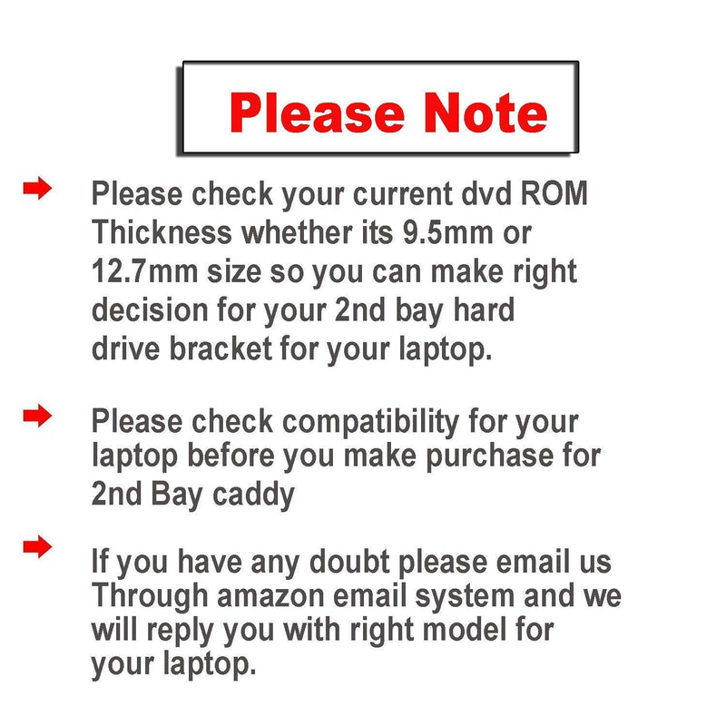 UniLink (TM SATA 2nd HDD HD Hard Drive Caddy Case for 9.5mm Universal Laptop CD/DVD-ROM Optical Bay