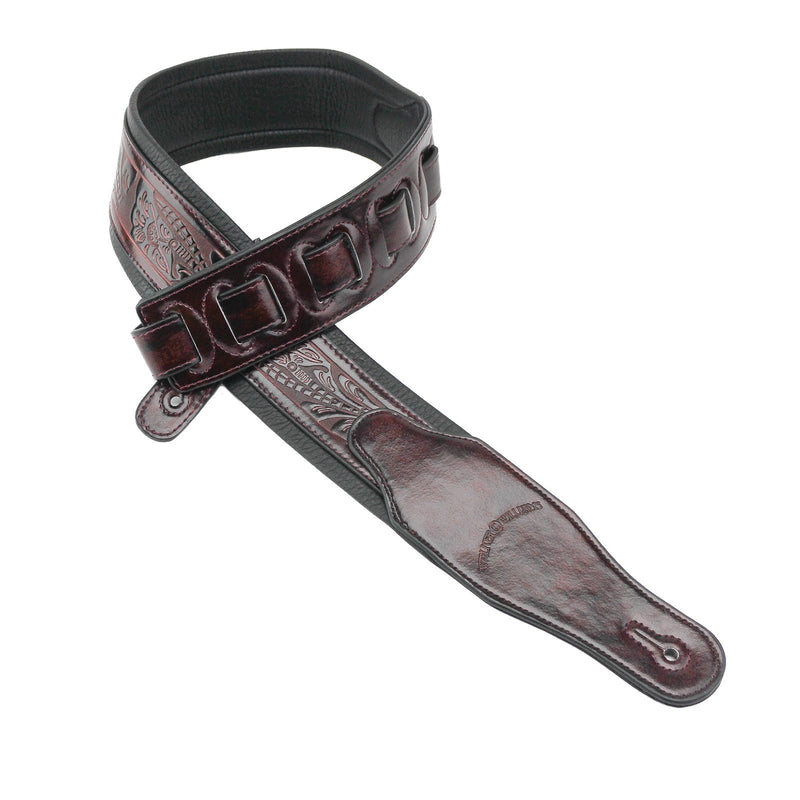 Walker & Williams GB-103 Oxblood Brown Padded Strap Live Oak Pattern