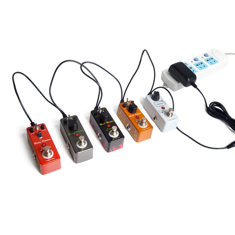 Donner DPA-1 Pedal Power Supply Adapter 9V DC 1A Tip Negative 5 Way Daisy Chain Cables for Effect Pedal