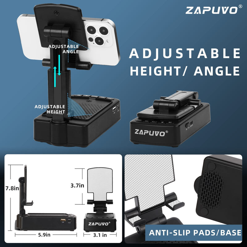 ZAPUVO Cell Phone Stand with Wireless Bluetooth Speaker for Dad Gifts Fathers Day from Daughter Son Kids Wife, Anniversary Birthday Gifts Ideas for Husband Him, Boyfriend Graduation Gift Cool Gadget Style 2