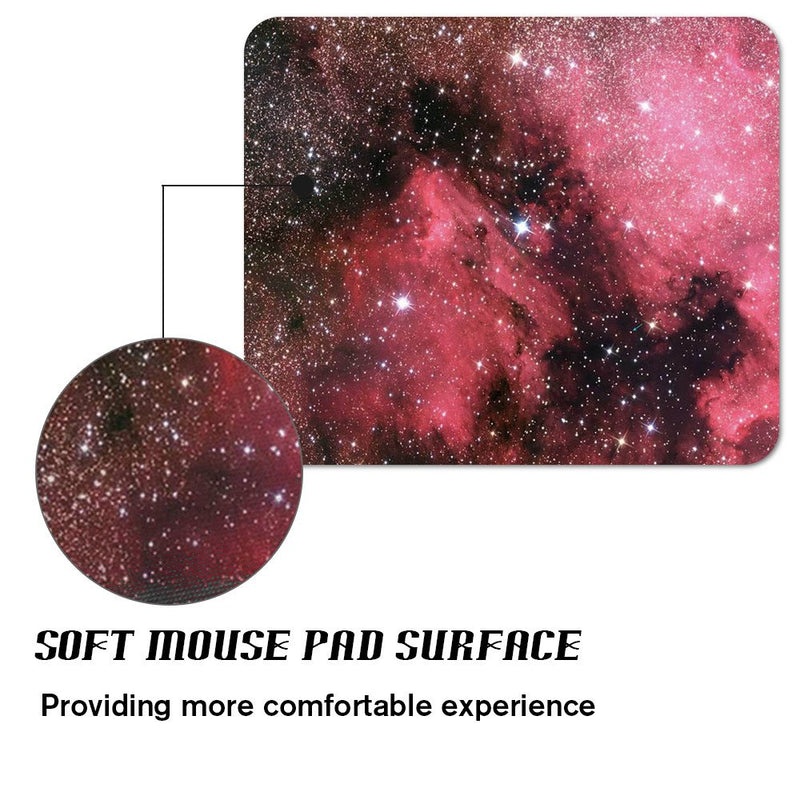 Royal Up Starry Sky Custom Mouse Pad Gaming Mat Keyboard Pad Waterproof Material Non-Slip Personalized Rectangle Mouse pad (9.4x7.8x0.08Inch) Red Sky