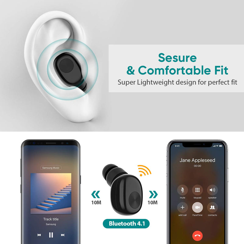 Bluetooth Earbud,ownta Wireless Headphones with Light Charging Case Headset Single Earbud Compatible Smartphone/iPhone 6 7 8 Plus X/iPad Samsung Android S001