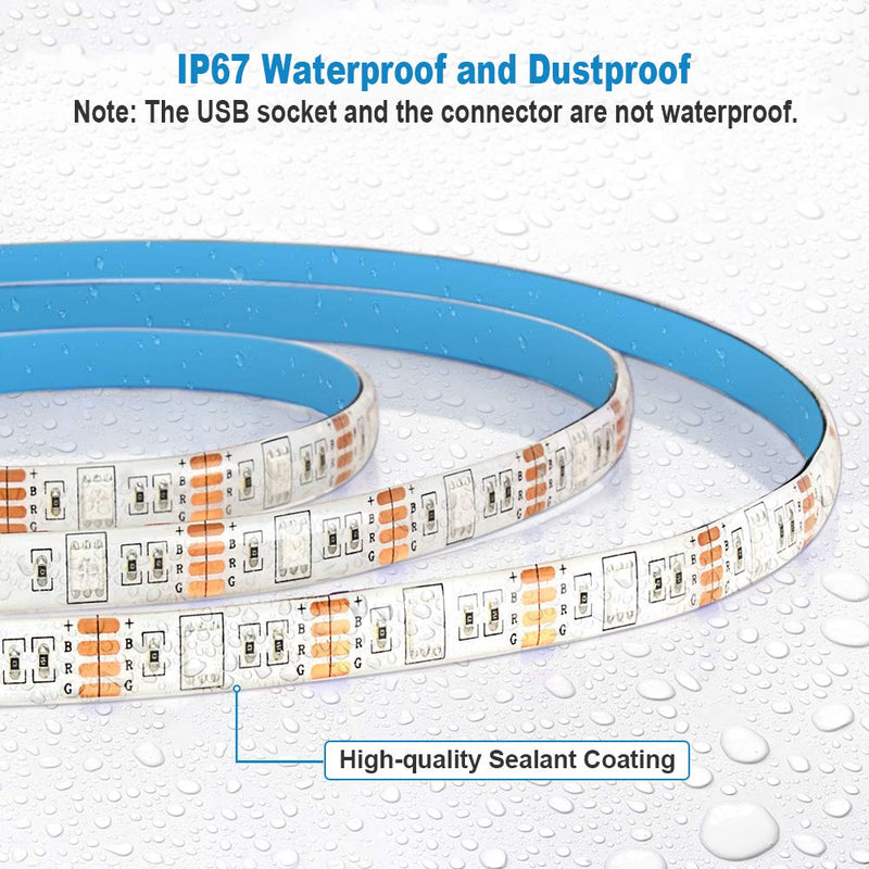 LED Strips Lights, Hually 3M /9.8ft TV Backlight USB Powered, 5050 RGB Led Light Strip with 4 Dynamic & Sync with Music Lighting Mode for 40 to 60 Inch HDTV, PC Monitor, Home, Kitchen Christmas Party