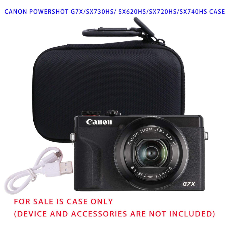 JINMEI Hard EVA Carrying Case Compatible with Canon PowerShot G7 X Digital Camera/SX720 SX620 SX730 Digital Camera. (Black) Black