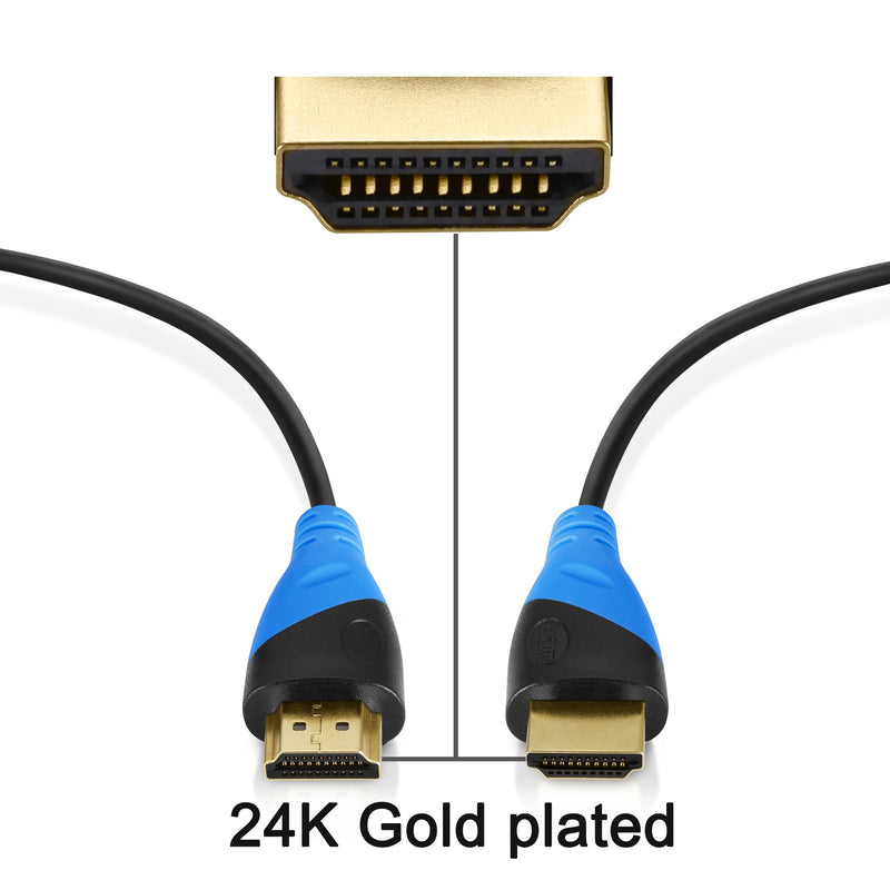 High-Speed HDMI Cable(3 Pack)-6ft with Gold Plated Connectors, Bonus Right Angle Adapter and Cable Tie, Support Ethernet, 3D,1080P