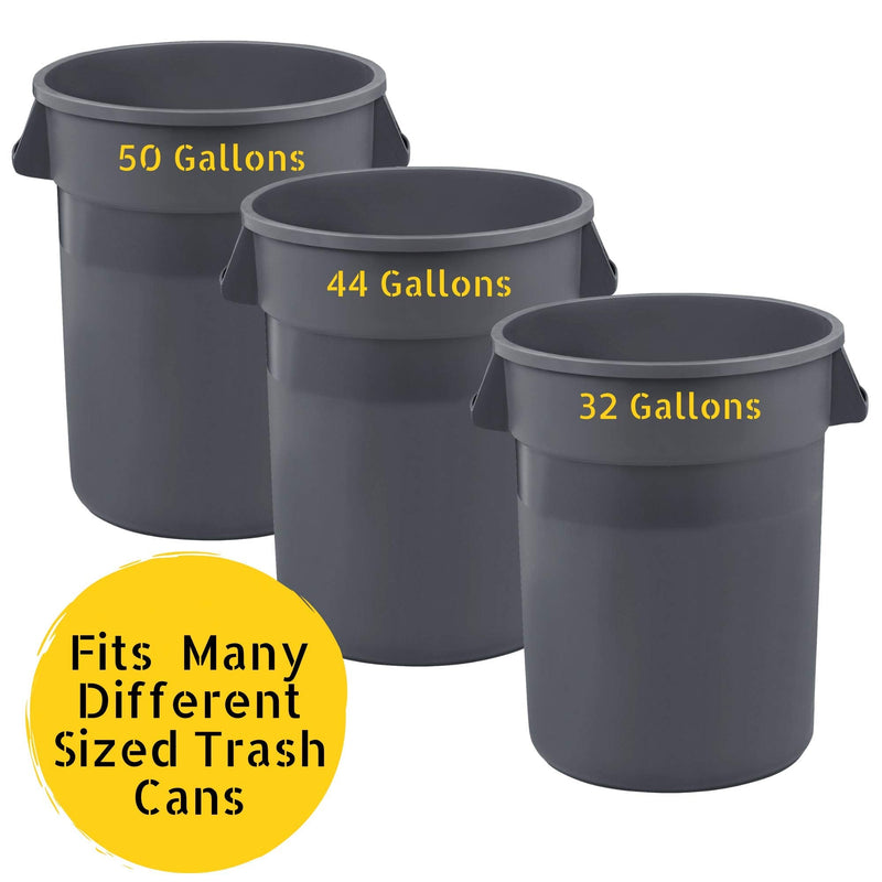 Yellow Trash Can Caddy Bag For Garbage Bins | Brute Compatible | Fits 32 - 50 Gallon Can | Heavy Duty Vinyl Construction | Large Commercial Size | Organizer For Cleaning, Maid, & Janitorial Duties