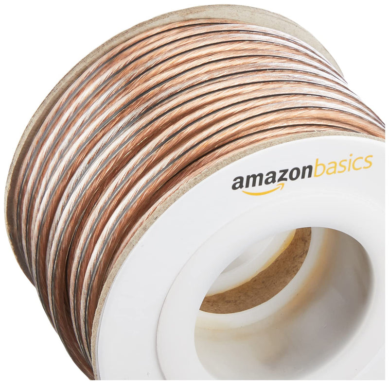 Amazon Basics 16-Gauge Speaker Wire 1.3 mm² - 15.24 m (50 feet) Transparent