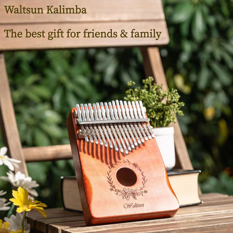 Waltsun Kalimba Thumb Piano 17 Keys Portable Mbira Finger Piano Gifts for Kids and Adults, Easy Music Instrument for Beginners and Professionals with Enchanting Sound