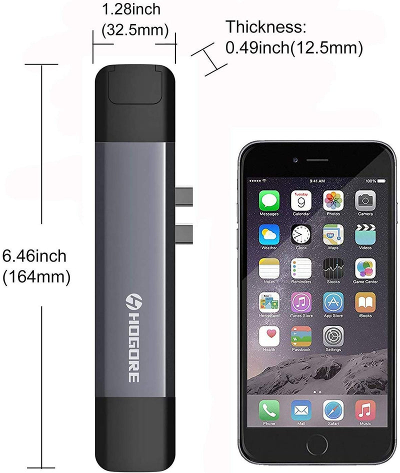 HOGORE Modular USB C Hub for MacBook Pro, MacBook Air with Thunderbolt 3 Ports(40Gbps, 100W PD, 4K HDMI, Gigabit Ethernet, Micro/SD, 3 USB3.0, USB C Docking Station for MacBook Pro 2020 2019 2018