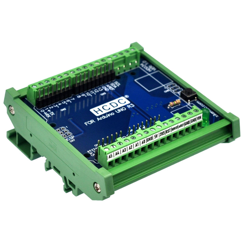 DIN Rail Mount Pinout Breakout Terminal Block Module for Arduino UNO R3