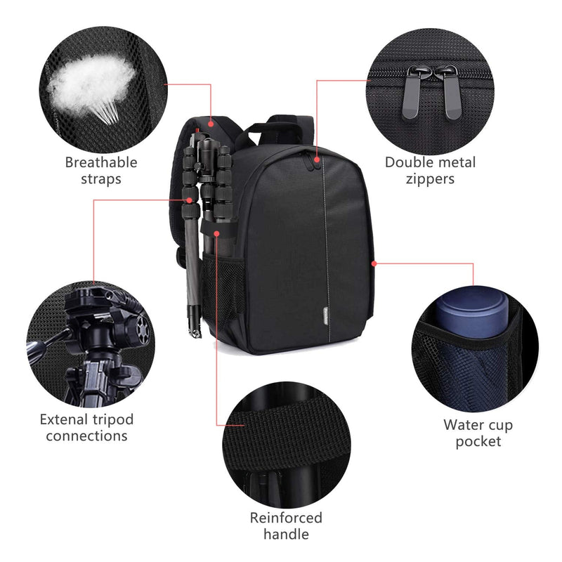 Camera Bag Waterproof DSLR Cameras, Lens, Tripod and Accessories