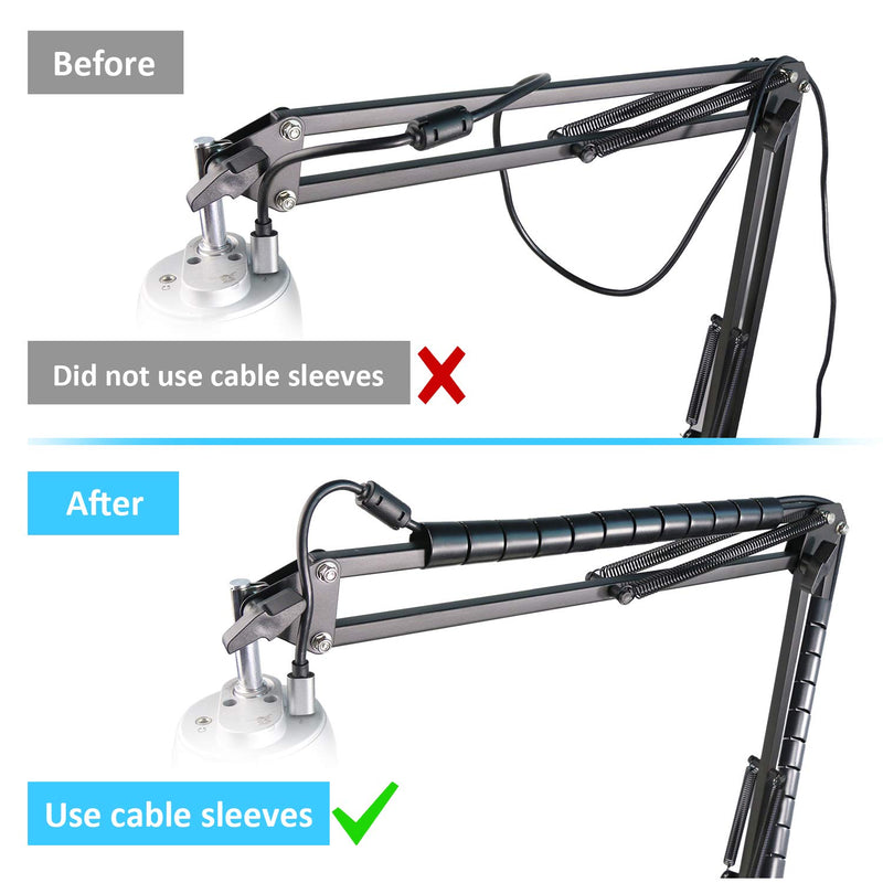 K669 Microphone Boom Arm Mic Stand, Foam Cover Windscreen and Cable Sleeve Compatible with Fifine K669 669B USB Podcast Microphone to Recording and Streaming by YOUSHARES Mic stand with Foam