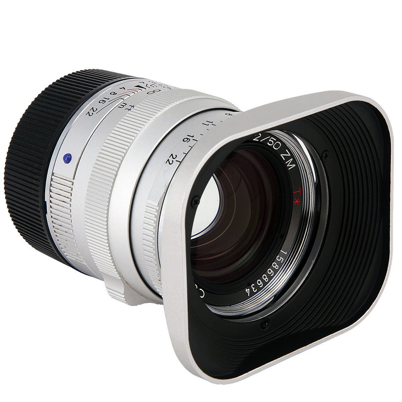 Haoge LH-ZV07 Square Metal Lens Hood for Carl Zeiss Biogon T 2/35 35mm f2 ZM, C Biogon 2.8/35 35mm f2.8 ZM, Planar T 2/50 50mm f2 ZM; Voigtlander NOKTON Classic 35mm f1.4 VM, 40mm f1.4 VM as LH-6 Square - Silver