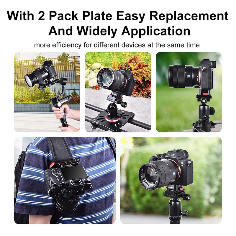 Upgrade Claw Quick Release Plate 2 Plate Kit , Quick Release System QR Plate with Arca Swiss Slot Universal 1/4" to 3/8" Screw for Tripod/Monopod/Slider Compatible with Canon/Sony/Nikon Camera upgrade 2 Plate Kit