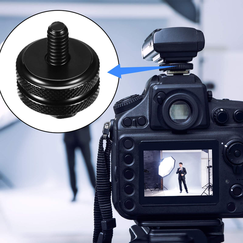 8 Pieces 1/4 Inch Cold Shoe Mount Adapter and Hot Shoe Flash Stand Adapter Kit for DSLR Camera Rig, Camera Flash Shoe Mounts for Tripod