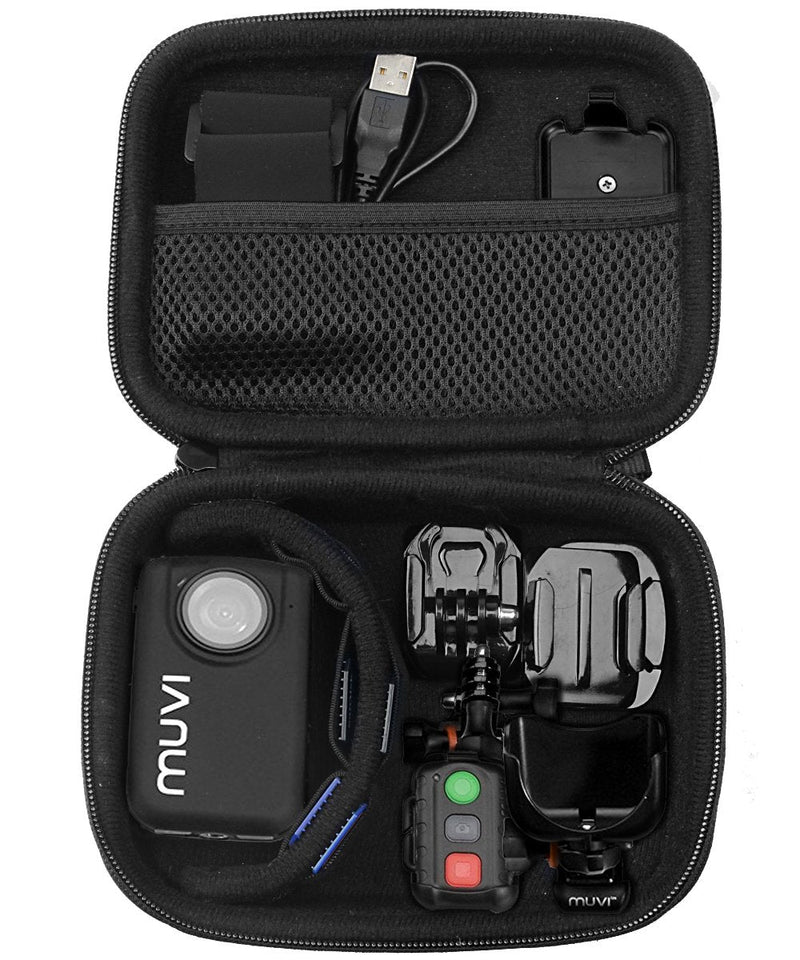 Case for Body Camera, Action Camera Like Veho VCC003, VCC005 MUVI HD10, HDPRO, PNZEO F5, Transcend TS32GDPB10A, Pyle PPBCM9, Miufly 1296P, R-Tech HD Night Version Camera, SD Card Pockets