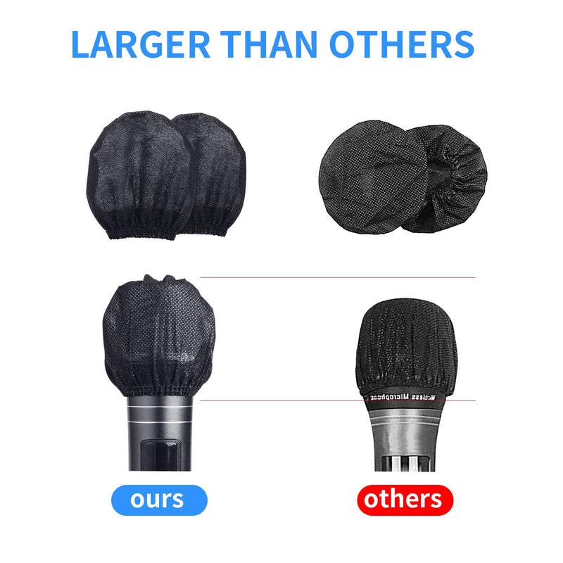 [AUSTRALIA] - Microphone Cover 240 Pcs Microphone Covers Disposable Individually Wrapped Mic Cover For Sanitary Mic Covers Disposable For Mic Karaoke Microphone Windscreen & Pop Filters Black (Black) 
