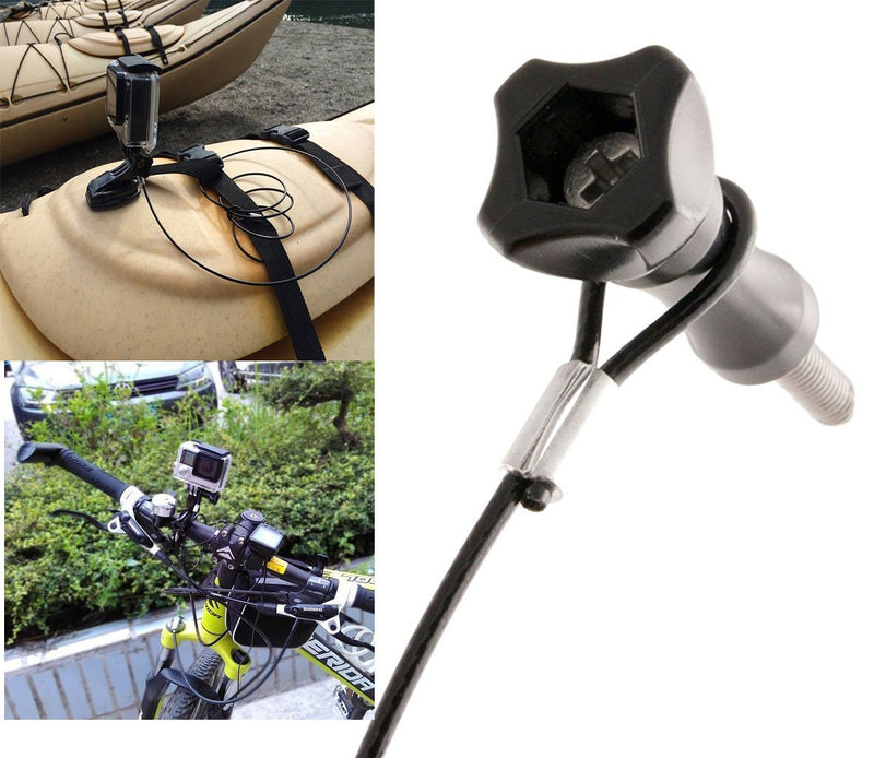OctinPris in Car Windscreen Universal Suction Cup Mount Car for Windshield Dash Cam Camera Camcorder Mount Holder Stand 360 Rotation with 60cm Stainless Steel Tether and 1/4 Thread to Action Camera
