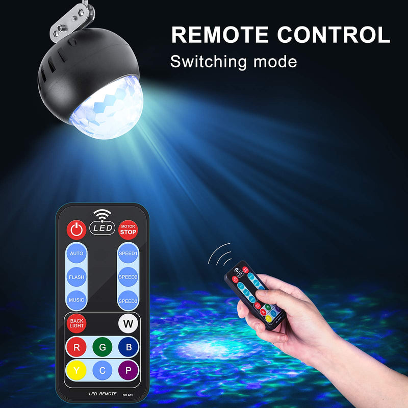 ZKYMZL RGBW 10W LED Water Ripples Lights Projector Light,Ocean Wave Lamp Stage Lights Disco Dj Light,Sound Activated Party Effect Lights with Remote for Party, KTV, Home, Club, Bar, Wedding 10W RGBW