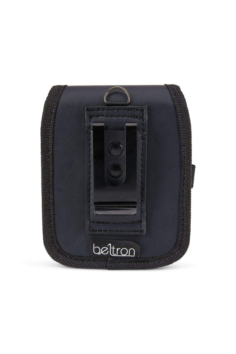 BELTRON Leather Pouch for Motorola RAZR (2019), Motorola RAZR 5G, Galaxy Z Flip (F700), Galaxy Z Flip 5G (F707), Galaxy Z Flip 3 (F711) with Heavy Duty Belt Loop, Metal Belt Clip & Dual Magnet Closure