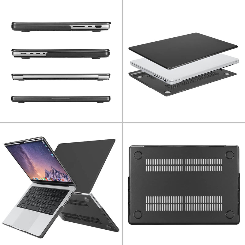 MOSISO Compatible with MacBook Pro 14 inch Case 2021 2022 Release A2442 M1 Pro/Max with Liquid Retina XDR Display Touch ID, Plastic Hard Shell&Keyboard Skin&Screen Protector&Storage Bag, Space Gray